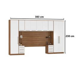 Guarda Roupa Dormitório Modulado Irlanda Casal/queen - Amêndola Touch e Branco - Roupeiro Demobile C - 3