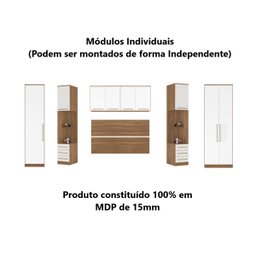 Guarda Roupa Dormitório Modulado Irlanda Casal/queen - Amêndola Touch e Branco - Roupeiro Demobile C - 5