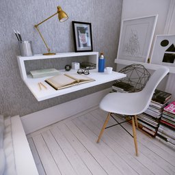 Escrivaninha Suspensa Escritório Notebook Estudos Home Office Computador Quarto - Sture Móveis - 3