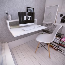 Escrivaninha Suspensa Escritório Notebook Estudos Home Office Computador Quarto - Sture Móveis - 5