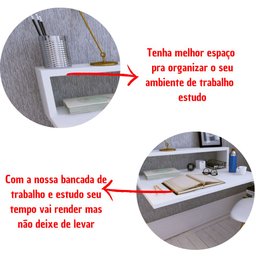 Escrivaninha Suspensa Escritório Notebook Estudos Home Office Computador Quarto - Sture Móveis - 6