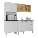 Ver imagem 1 de Armário de Cozinha Compacta com Balcão para Pia Siena Multimóveis Mp2217 Branco Branco