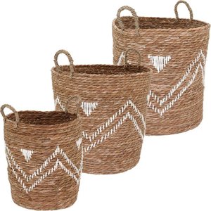 Cesta Fibra Natural 3pç