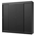 Ver imagem 2 de Guarda-Roupa Casal Madesa Austin 4 Portas de Correr 3 Gavetas Preto Cor:Preto