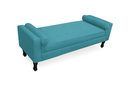 Ver imagem 1 de Recamier Calçadeira Fênix Baú Estofado Quarto Queen 160cm Suede Azul Turquesa