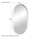 Ver imagem 3 de Espelho Decorativo Oval Com Moldura Branca Para Sala Banheiro 80x50cm