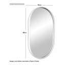 Ver imagem 3 de Espelho Decorativo Oval Com Moldura Branca Para Sala Banheiro 80x50cm