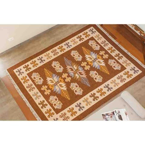 Tapete Kilim Antep 0,60 X 1,80 Des 001 Marrom Niazitex