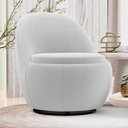 Ver imagem 2 de Kit 02 Poltronas Orgânicas Living Memphis Base Giratória Bouclê Cinza Claro - Abmaza