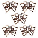 Ver imagem 1 de Kit 5 Conjuntos Bistrô Mesa com 4 Banquetas Dobráveis de Madeira Personalizada Jack - Imbuia
