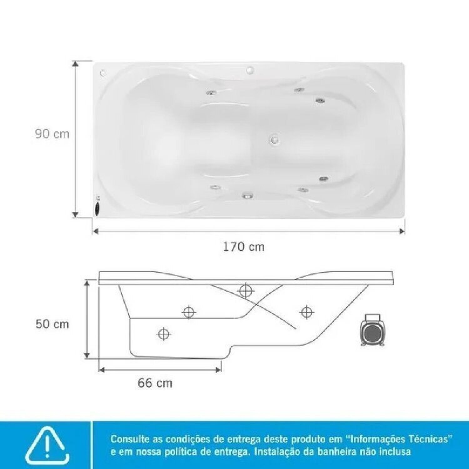 Banheira de Hidromassagem Due Gran Luxo P5 - 220v - sem Aquecedor e Cromoterapia - 5