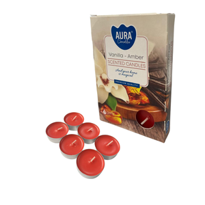 Kit 6 Velas Rechaud Difusor Flutuante Fondue 6 Hrs - Aromas:baunilha Amber