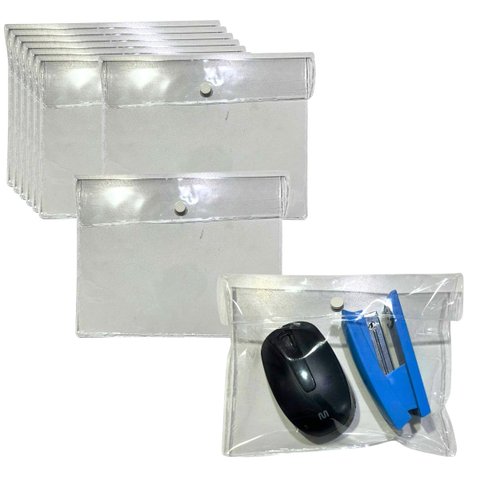 Embalagem Multiuso Pvc Cristal com Botão 20x16cm Kit 30und