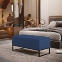 Ver imagem 2 de Puff Decorativo Para Sala de Estar Cléo W01 Base de Ferro 90 cm Suede Azul Marinho - Lyam Decor