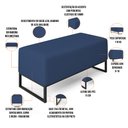 Ver imagem 4 de Puff Decorativo Para Sala de Estar Cléo W01 Base de Ferro 90 cm Suede Azul Marinho - Lyam Decor
