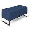 Puff Decorativo Para Sala de Estar Cléo W01 Base de Ferro 90 cm Suede Azul Marinho - Lyam Decor - 1