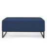 Puff Decorativo Para Sala de Estar Cléo W01 Base de Ferro 90 cm Suede Azul Marinho - Lyam Decor - 3