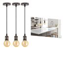 Ver imagem 1 de Kit 3 Luminárias Pendentes De Metal Retro Vintage Com Lâmpadas De Filamento Led G95 Cor 2300K Âmbar 