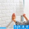 Painel 3d de Espuma Autocolante Adesivo Revestimento de Parede Tijolo Branco 70x77cm - 3
