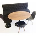 Ver imagem 4 de Conjunto Canto Alemão Baú Encosto Ripado Suede 150x45cm Areia