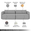 Ver imagem 3 de Sofá Living Sala de Estar Abel 240cm Bipartido Pés de Madeira Veludo Cinza G33 - Gran Belo