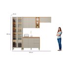 Ver imagem 3 de Conjunto Cozinha Completa Modulada 4 Peças MDF Allure Marrom/Jequitibá/Gris Fosco