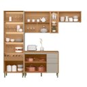 Ver imagem 6 de Conjunto Cozinha Completa Modulada 4 Peças MDF Allure Marrom/Jequitibá/Gris Fosco