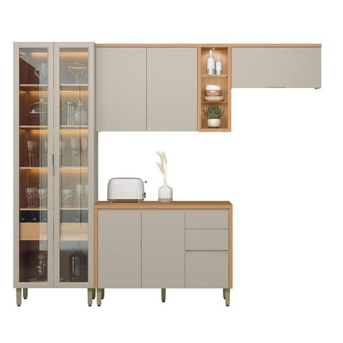 Conjunto Cozinha Completa 4 Peças MDF Allure
