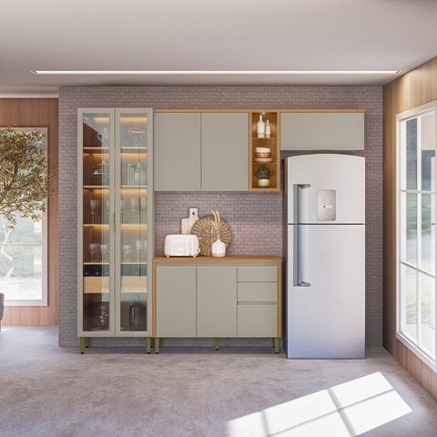 Conjunto Cozinha Completa 4 Peças MDF Allure