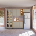 Ver imagem 1 de Conjunto Cozinha Completa Modulada 4 Peças MDF Allure Marrom/Jequitibá/Gris Fosco