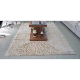 Tapete Algodão para Sala e Quarto e Escritório - 2,00M x 2,50M - Cor Cru Pelo Médio - 2