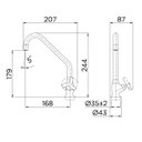 Ver imagem 2 de Torneira Cozinha Mesa Primor 1/4 Volta Docol Unico