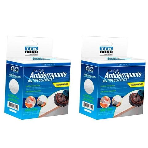 2 Fitas Antiderrapante Lixa Autoadesiva Preta 50x5m Piso