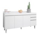 Ver imagem 2 de Balcão Lorena com Tampo 160cm 4 Portas 2 Gavetas Branco Maderatto Móveis