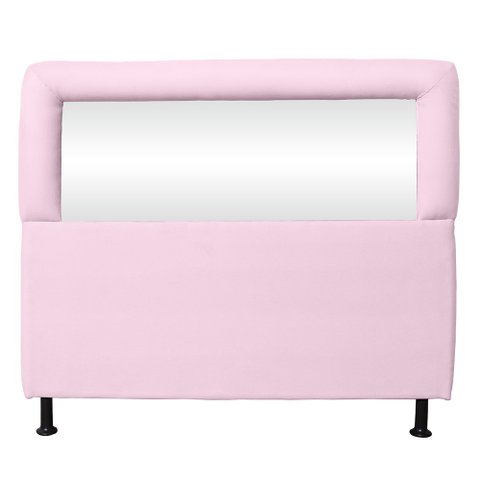 Cabeceira Espelhada 90cm Solteiro Rosa Bebê