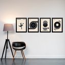 Ver imagem 2 de Kit 4 Quadros Artes Bauhaus Bege e Cinza 45x34cm - com Vidro:moldura Preta