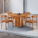 Ver imagem 1 de Mesa Selene Tampo 135cm Laminado com 4 Cadeiras Noronha Moderna Mobília