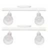 Kit 2 Trilhos Spot Duplo com Canopla 2 Lâmpadas Direcionáveis Casa Cozinha Teto Cor: Branco - 1