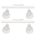 Ver imagem 1 de Kit 2 Trilhos Spot Duplo com Canopla 2 Lâmpadas Direcionáveis Casa Cozinha Teto Cor: Branco