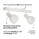 Ver imagem 3 de Kit 2 Trilhos Spot Duplo com Canopla 2 Lâmpadas Direcionáveis Casa Cozinha Teto Cor: Branco