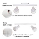 Ver imagem 2 de Kit 2 Trilhos Spot Duplo com Canopla 2 Lâmpadas Direcionáveis Casa Cozinha Teto Cor: Branco