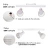 Kit 2 Trilhos Spot Duplo com Canopla 2 Lâmpadas Direcionáveis Casa Cozinha Teto Cor: Branco - 2