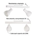 Ver imagem 4 de Kit 2 Trilhos Spot Duplo com Canopla 2 Lâmpadas Direcionáveis Casa Cozinha Teto Cor: Branco
