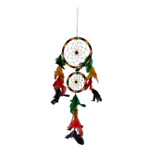 Filtro Dos Sonhos Duplo Reggae Colorido 36cm Amuleto Sorte