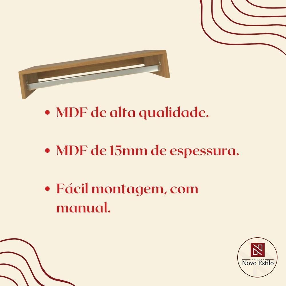 Kit 3 Cabideiros de Parede Suspenso 70x25x11,5 Amadeirado - 8