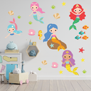 Ver imagem 3 de Adesivo de Parede Infantil Sereia Conchas Delicado Quarto Menina Bebe