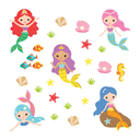 Ver imagem 2 de Adesivo de Parede Infantil Sereia Conchas Delicado Quarto Menina Bebe