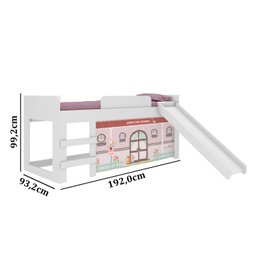 Cama Infantil com Escorregador Doce Casinha Joy Branca Cor: Rosa - 5