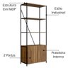 Estante 2 Pt Estilo Industrial Sw017 Noce Oro Preto - 6