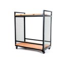 Ver imagem 1 de Carrinho Churrasco Mesa de Servir Multiuso Gourmet em Aço e Madeira Maciça